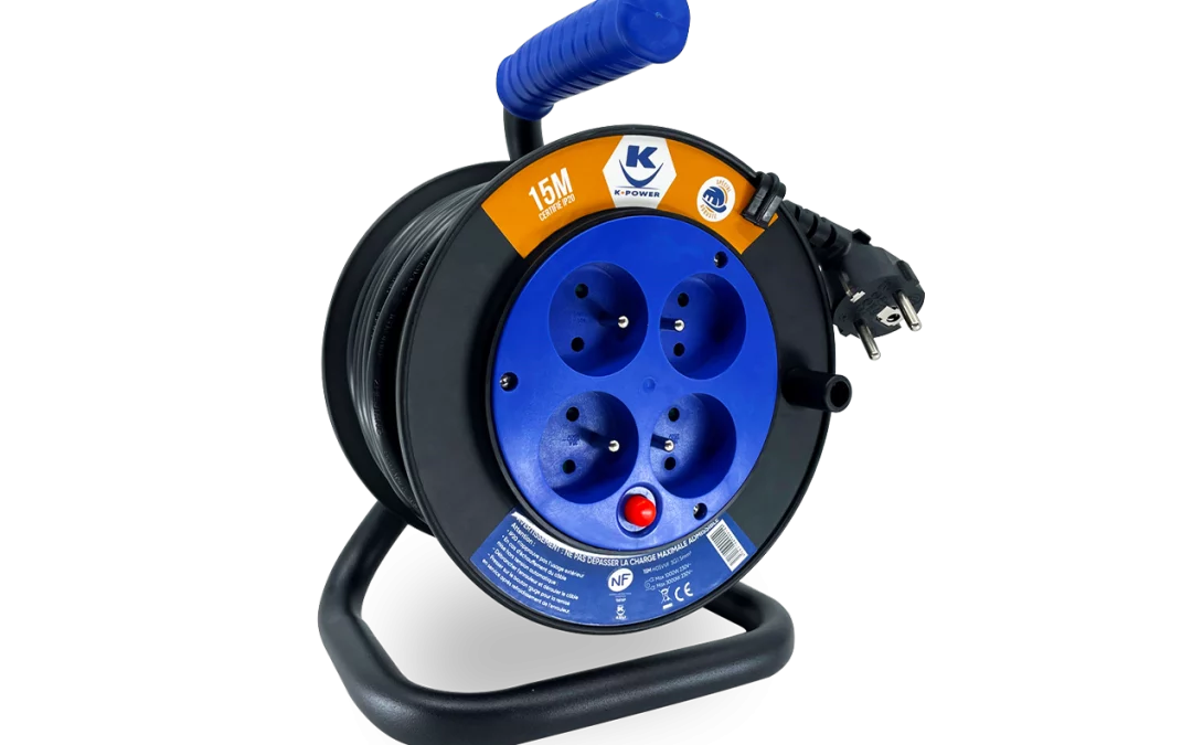 ENROULEUR CAOUTCHOUC 15M, 25M & 50M 3G1.5 4 PRISES